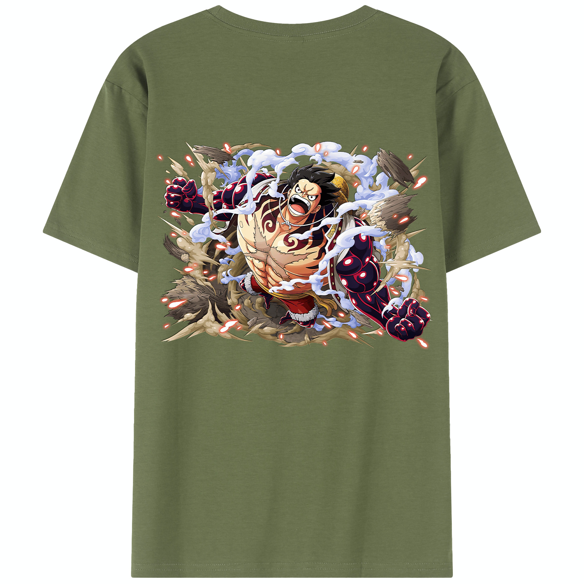 ワンピース モンキー・D・ルフィ ONE PIECE Monkey D. Luffy 綿100％半袖Tシャツ（背面プリント）